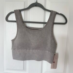 Harmony  Balance Ribbed Gray Sport Top